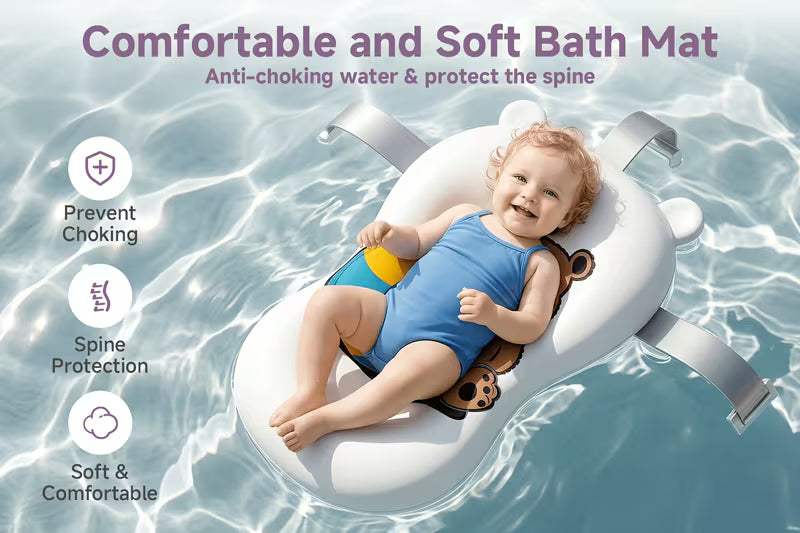 3-Fold Collapsible Baby Bathtub with Temperature Sensor – Sit & Lie Newborn Bath Tub, Portable Foldable Infant Shower Tub for Home & Travel