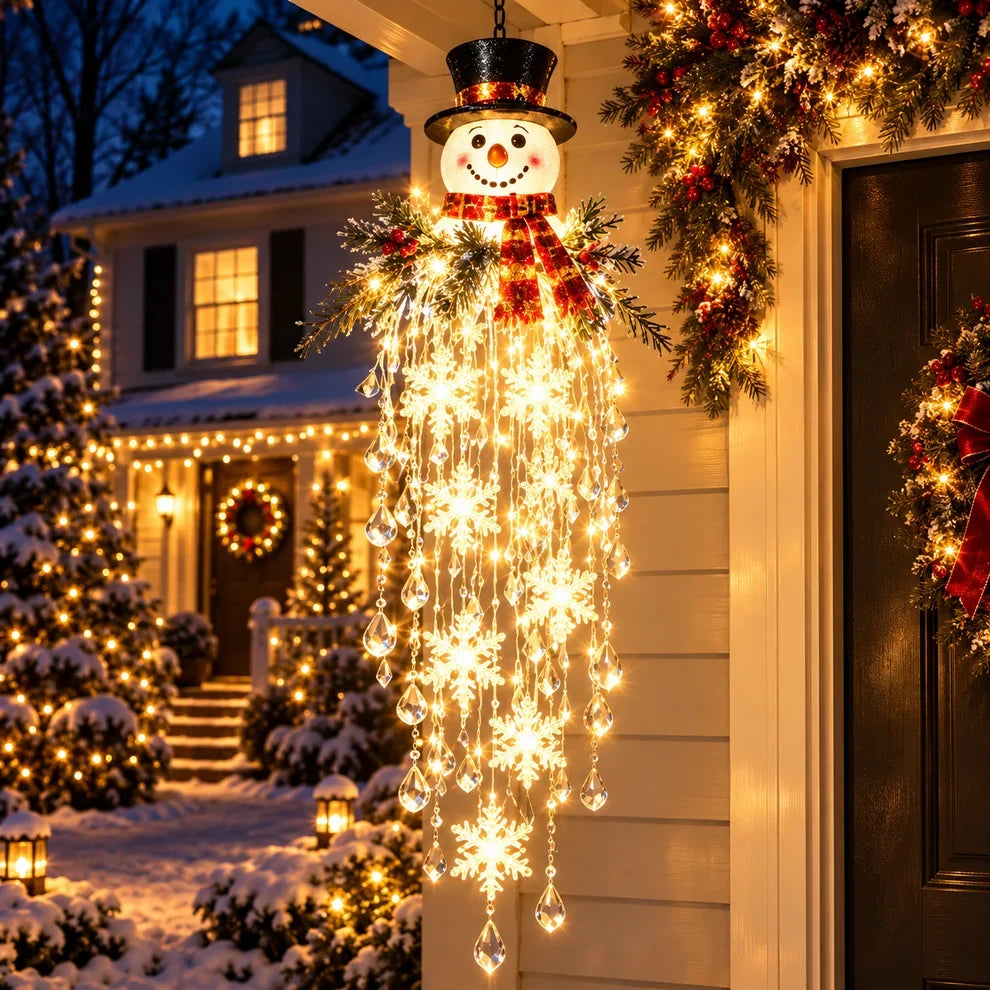 Crystal Cascade Christmas Light– Hanging Snowflake & Crystal LED Porch Décor ✨❄️