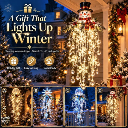 Crystal Cascade Christmas Light– Hanging Snowflake & Crystal LED Porch Décor ✨❄️
