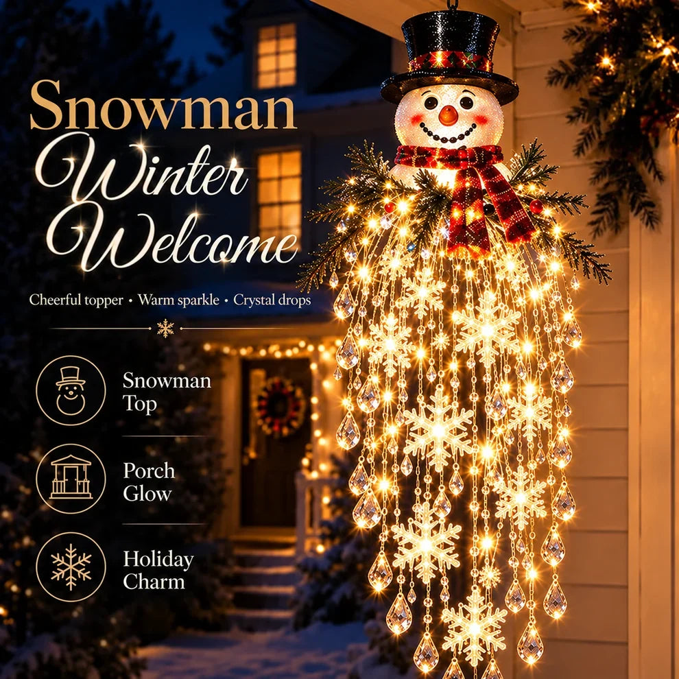 Crystal Cascade Christmas Light– Hanging Snowflake & Crystal LED Porch Décor ✨❄️