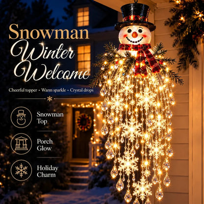 Crystal Cascade Christmas Light– Hanging Snowflake & Crystal LED Porch Décor ✨❄️